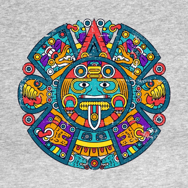 Aztec Calendar - Colorful Design by verde